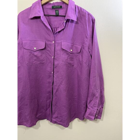 100% Linen Coastal Boho Minimalist Lagom Button Up Top 2X Prairie Safari Beach - Picture 3 of 13